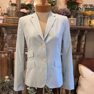 J CREW SCHOOLBOY BLAZER | PASTEL Baby Blue POLISHED COTTON | Lightweight Spring